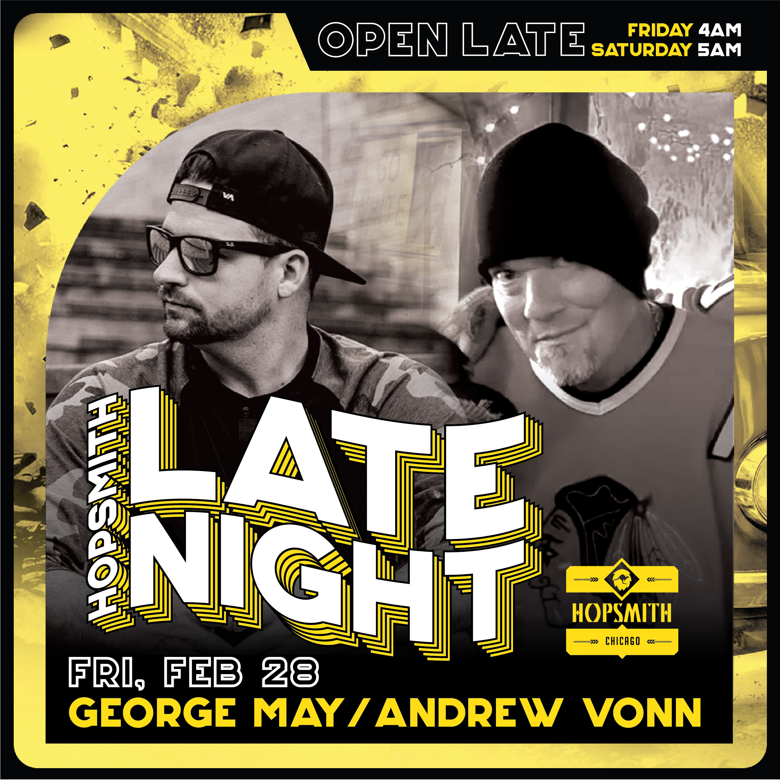 HOP LATE NIGHT TILL 4AM with DJ George May + Andrew Vonn