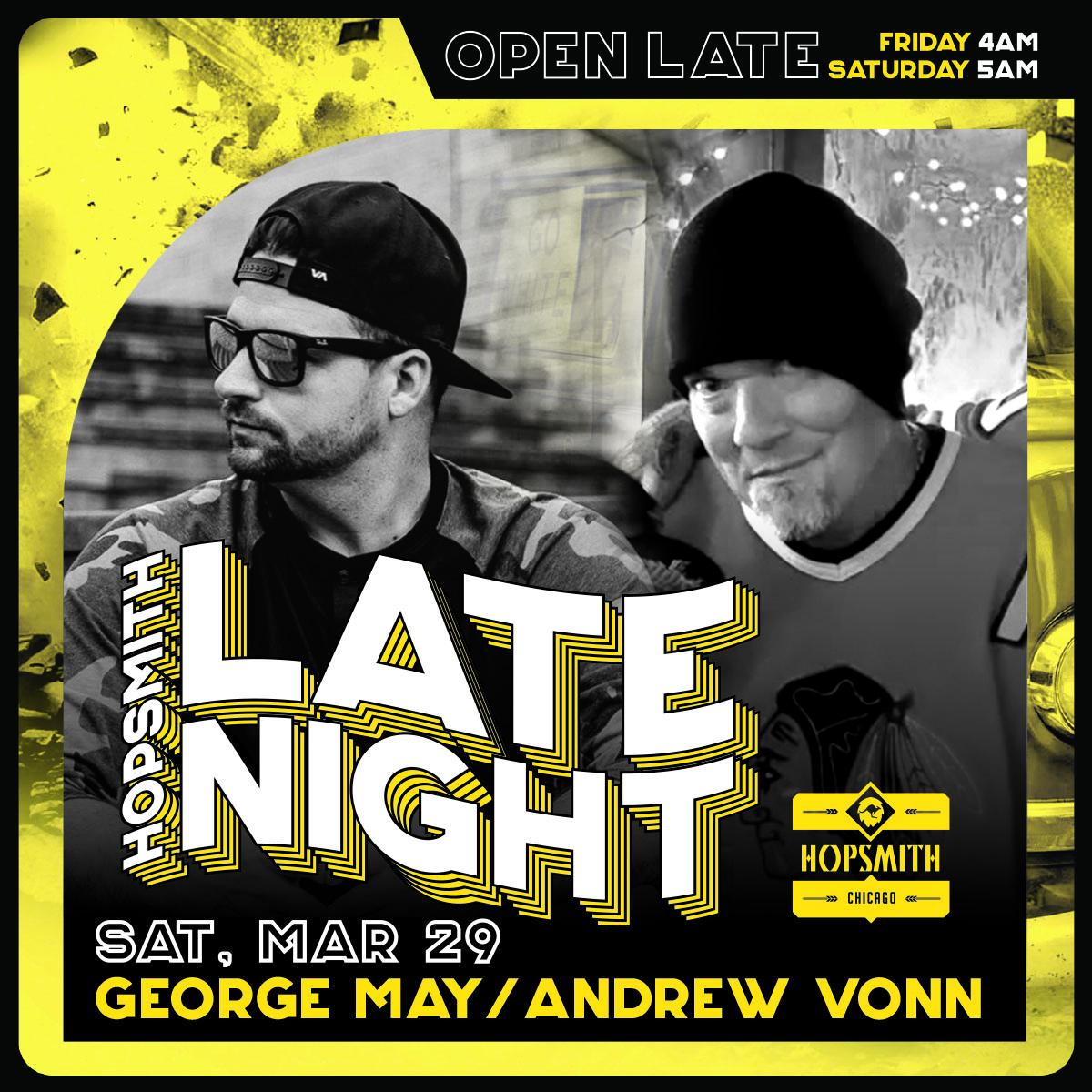 HOP LATE NIGHT TILL 5AM with DJ George May + Andrew Vonn