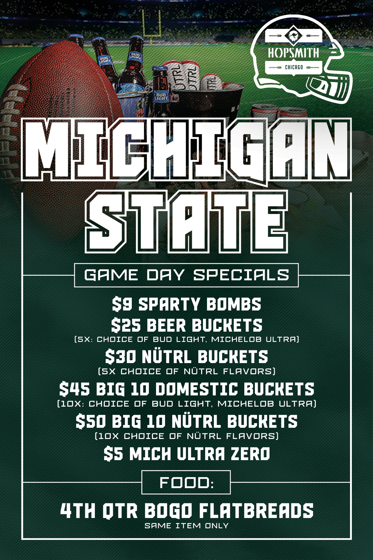Michigan State Football + Basketball - Hopsmith Tavern - Chicago