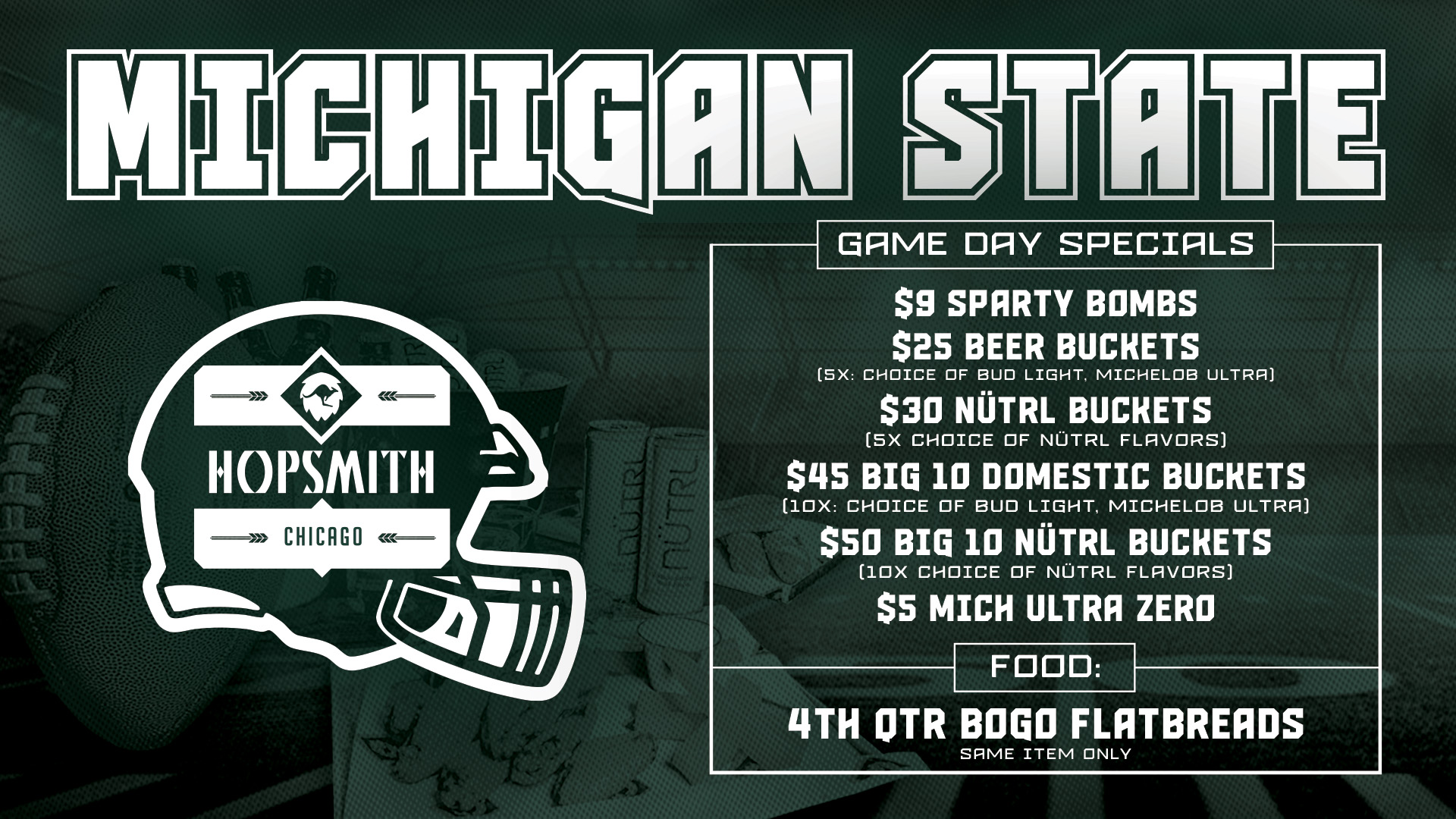 Michigan State Football + Basketball - Hopsmith Tavern - Chicago